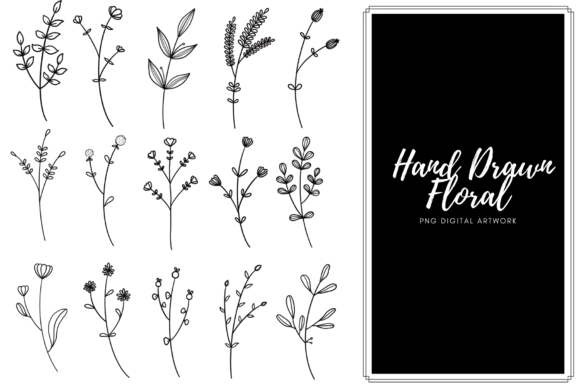 Enhance Your Creativity with Hand Drawn Floral Clipart and Line Art