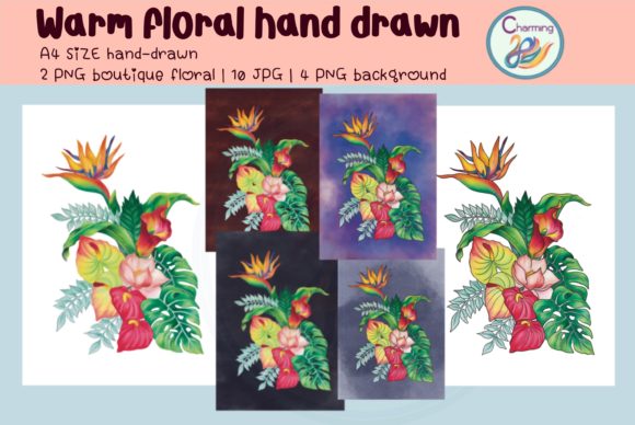 Enhance Your Designs with Warm Floral Boutique Watercolor