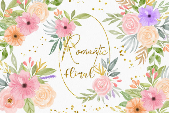 Romantic Floral Watercolor Clipart: A Versatile Tool for Creative Projects