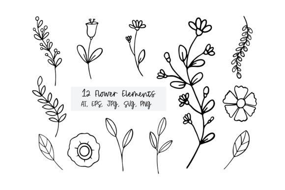 Strategic Use of Hand Drawn Wild Floral for Creative and Professional Projects
