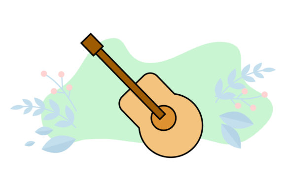Summer Guitar Holiday Cloud Floral